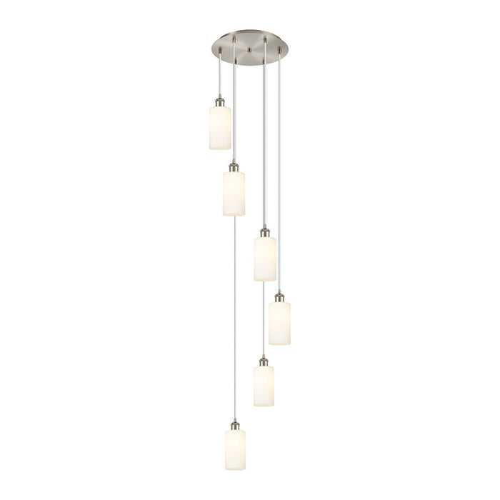 Innovations Crown Point 6Lt 16" Cord Multi Pendant, SN/WH - 116B-6P-SN-G434-7WH