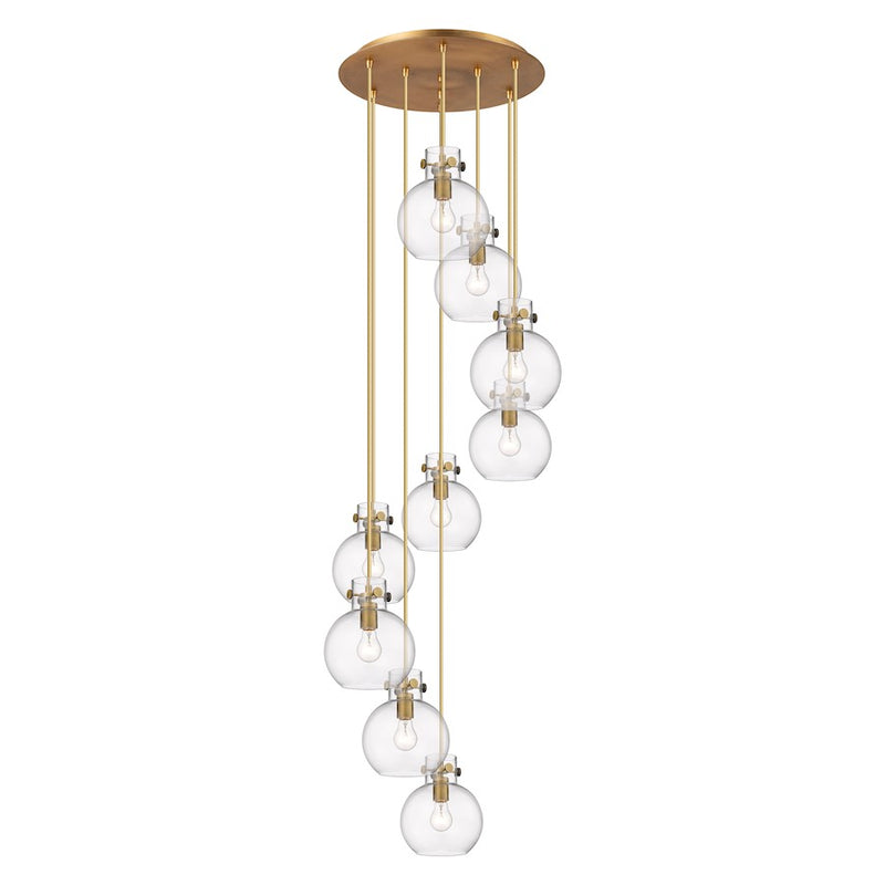 Innovations Newton-S 9Lt 8" CM Pendant, 18" Cpy, BS/CL - 119-410-1PS-BB-G410-8CL