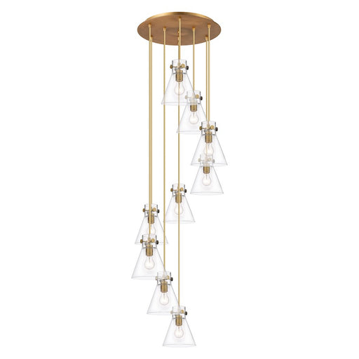 Innovations Newton-C 9Lt 8" CM Pendant, 18" Cpy, BS/CL - 119-410-1PS-BB-G411-8CL