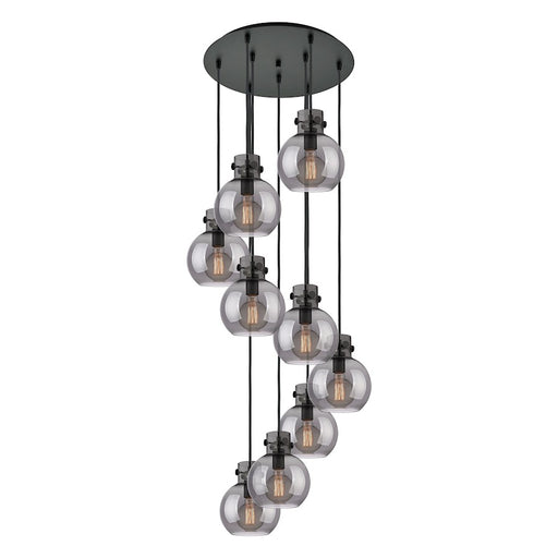 Innovations Newton-S 9Lt 8" CM Pendant, 18" Cpy, BK/SM - 119-410-1PS-BK-G410-8SM