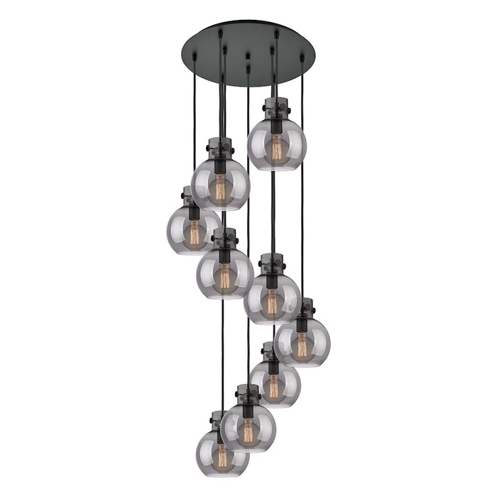 Innovations Newton-S 9Lt 8" CM Pendant, 18" Cpy, BK/SM - 119-410-1PS-BK-G410-8SM