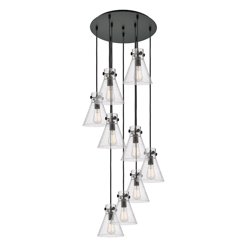 Innovations Newton-C 9Lt 8" CM Pendant, 18" Cpy, B/SD - 119-410-1PS-BK-G411-8SDY