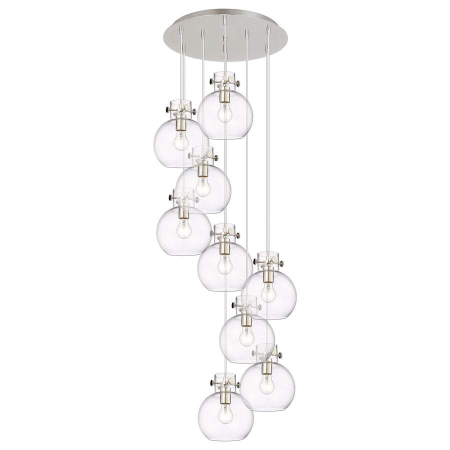 Innovations Newton-S 9Lt 8" CM Pendant, 18" Cpy, PN/CL - 119-410-1PS-PN-G410-8CL