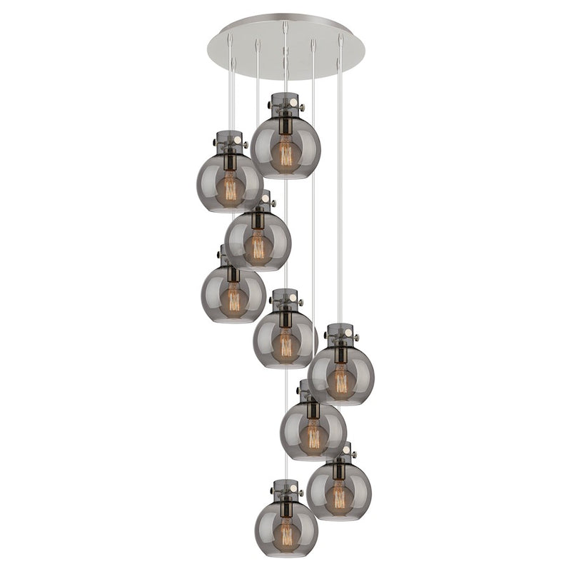 Innovations Newton-S 9Lt 8" CM Pendant, 18" Cpy, PN/SM - 119-410-1PS-PN-G410-8SM