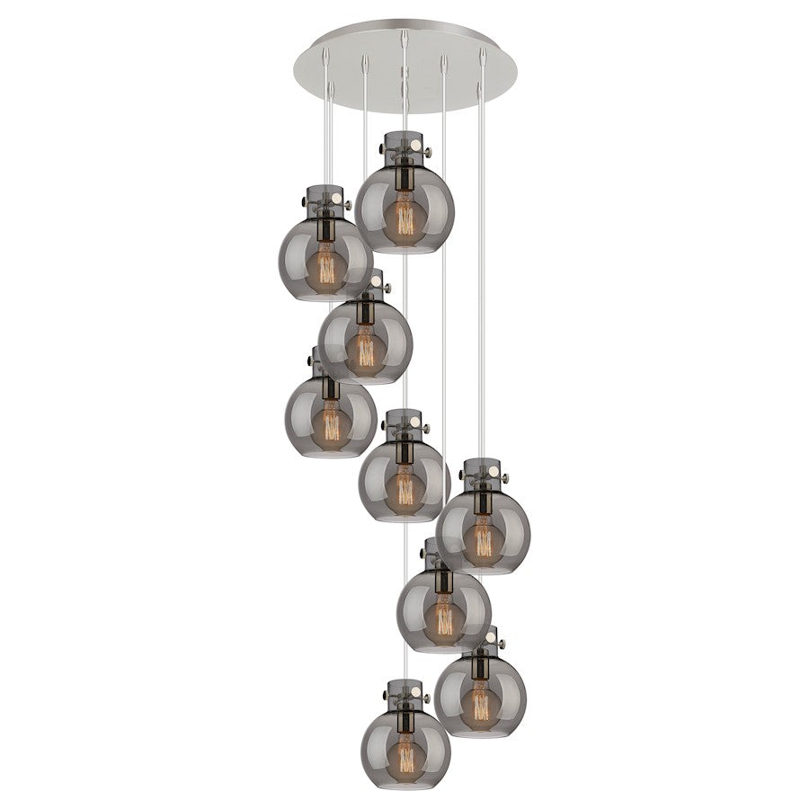 Innovations Newton-S 9Lt 8" CM Pendant, 18" Cpy, PN/SM - 119-410-1PS-PN-G410-8SM