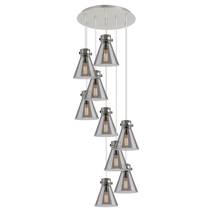 Innovations Newton-C 9Lt 8" CM Pendant, 18" Cpy, PN/SM - 119-410-1PS-PN-G411-8SM