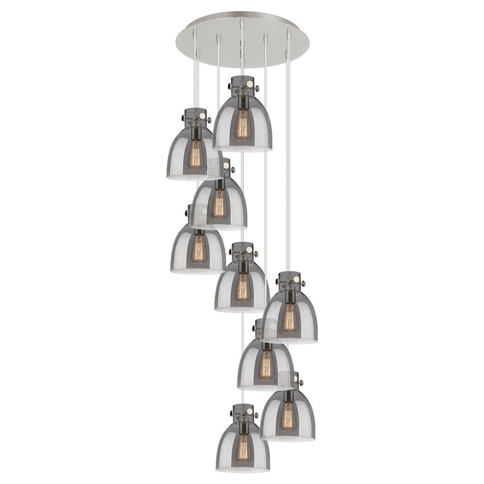 Innovations Newton-B 9Lt 8" CM Pendant, 18" Cpy, PN/SM - 119-410-1PS-PN-G412-8SM