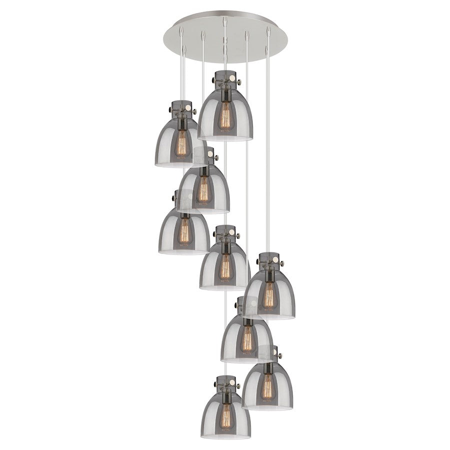 Innovations Newton-B 9Lt 8" CM Pendant, 18" Cpy, PN/SM - 119-410-1PS-PN-G412-8SM