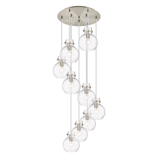 Innovations Newton-S 9Lt 8" CM Pendant, 18" Cpy, SN/CL - 119-410-1PS-SN-G410-8CL