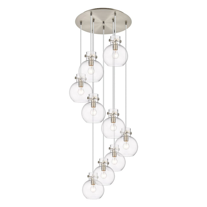 Innovations Newton-S 9Lt 8" CM Pendant, 18" Cpy, SN/CL - 119-410-1PS-SN-G410-8CL