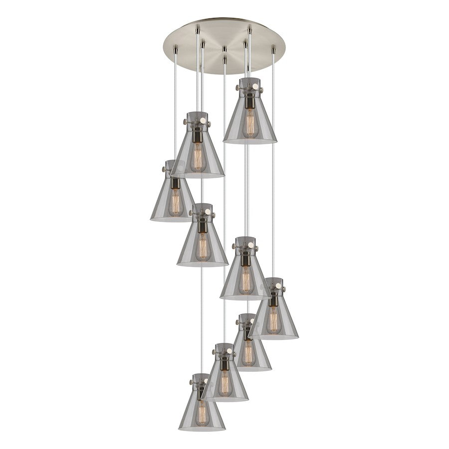 Innovations Newton-C 9Lt 8" CM Pendant, 18" Cpy, SN/SM - 119-410-1PS-SN-G411-8SM