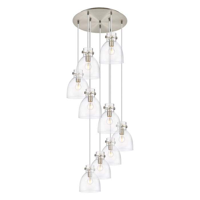 Innovations Newton-B 9Lt 8" CM Pendant, 18" Cpy, SN/CL - 119-410-1PS-SN-G412-8CL