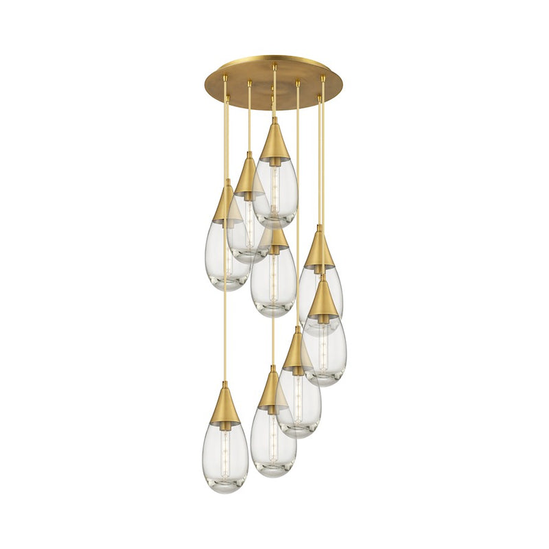 Innovations Malone 9Lt 6" CM Pendant, 18" Canopy, BS/CL - 119-450-1P-BB-G450-6CL