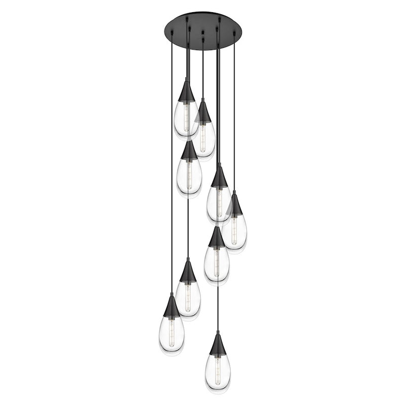 Innovations Malone 9Lt 6" CM Pendant, 18" Canopy, BK/CL - 119-450-1P-BK-G450-6CL