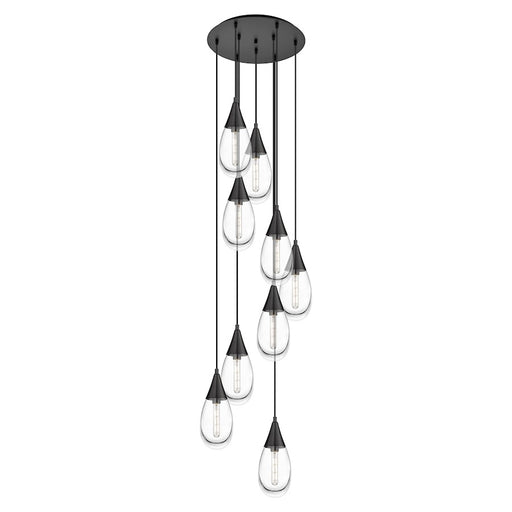 Innovations Malone 9Lt 6" CM Pendant, 18" Canopy, BK/CL - 119-450-1P-BK-G450-6CL