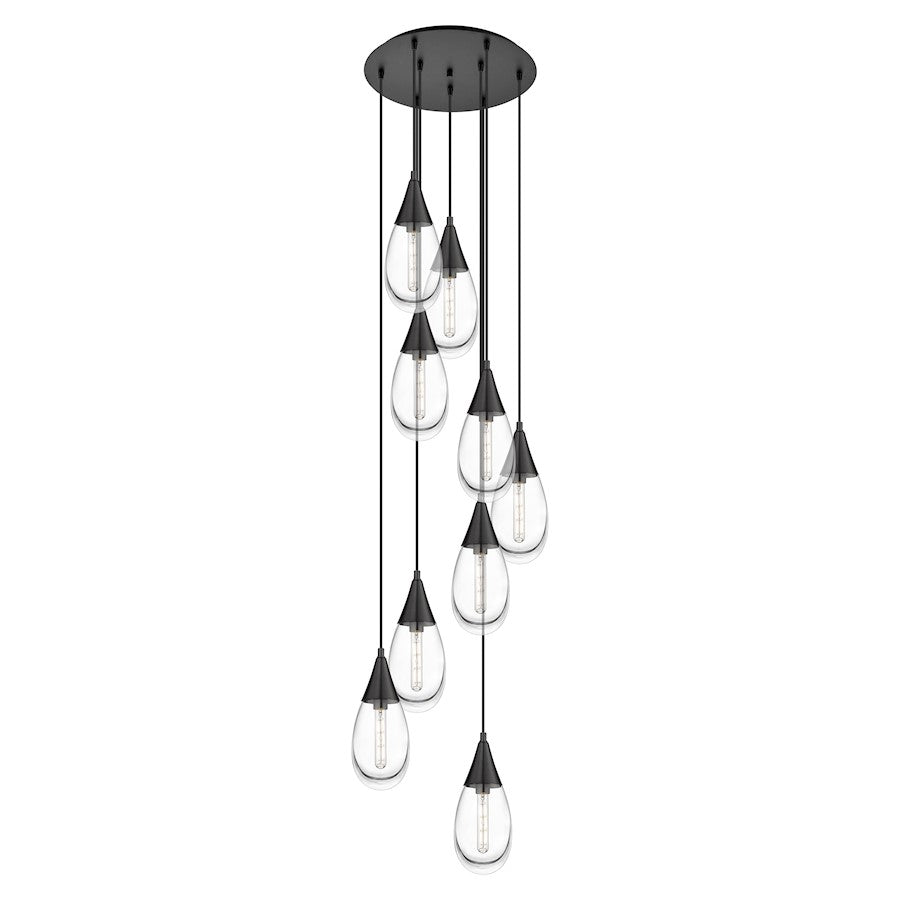 Innovations Malone 9Lt 6" CM Pendant, 18" Canopy, BK/CL - 119-450-1P-BK-G450-6CL