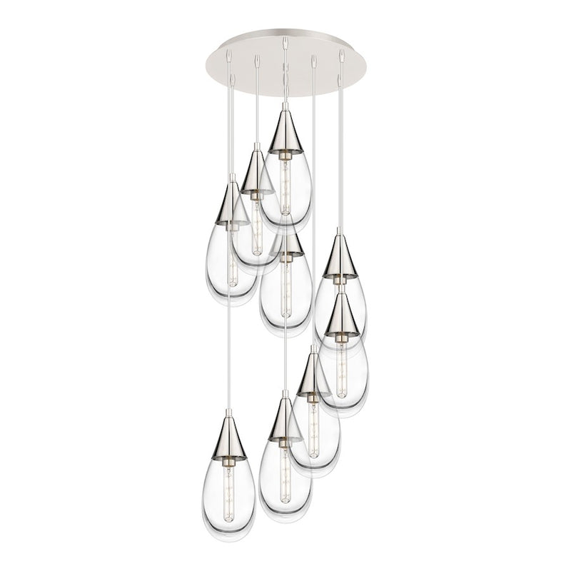 Innovations Malone 9Lt 6" CM Pendant, 18" Canopy, PN/CL - 119-450-1P-PN-G450-6CL