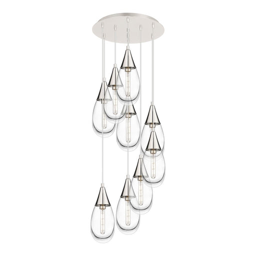 Innovations Malone 9Lt 6" CM Pendant, 18" Canopy, PN/CL - 119-450-1P-PN-G450-6CL
