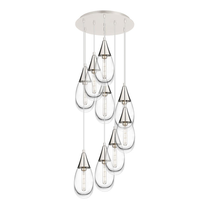 Innovations Malone 9Lt 6" CM Pendant, 18" Canopy, PN/CL - 119-450-1P-PN-G450-6CL