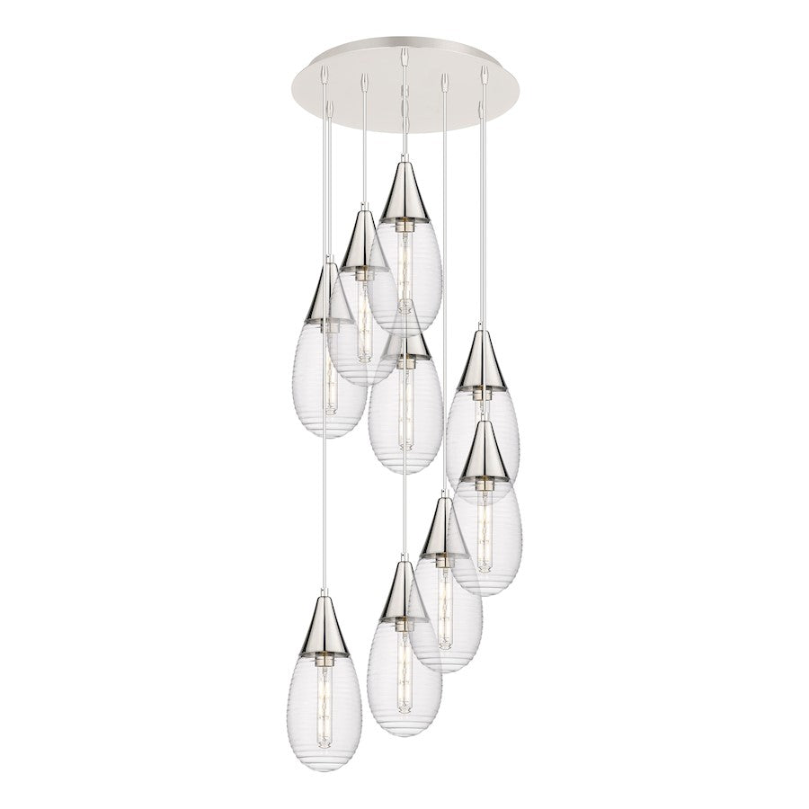 Innovations Malone 9Lt 6" CM Pendant, 18" Cpy, PN/SCL - 119-450-1P-PN-G450-6SCL