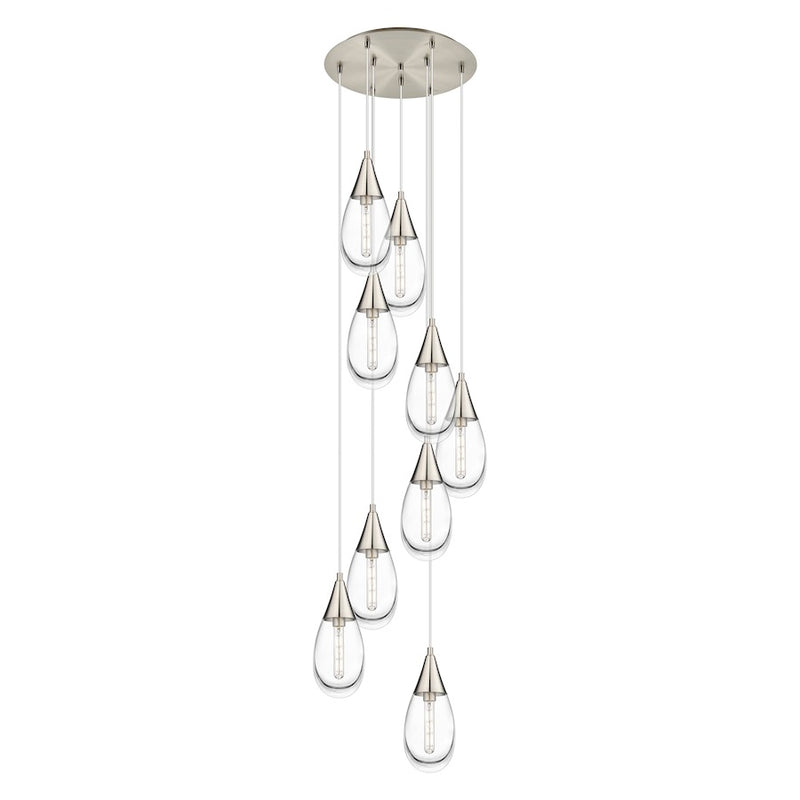 Innovations Malone 9Lt 6" CM Pendant, 18" Canopy, SN/CL - 119-450-1P-SN-G450-6CL
