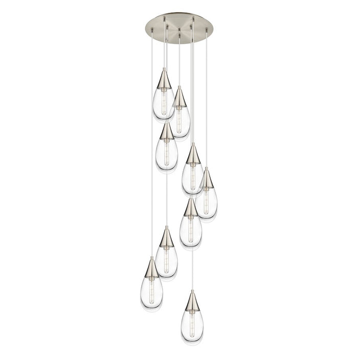 Innovations Malone 9Lt 6" CM Pendant, 18" Canopy, SN/CL - 119-450-1P-SN-G450-6CL