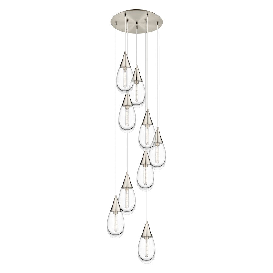 Innovations Malone 9Lt 6" CM Pendant, 18" Canopy, SN/CL - 119-450-1P-SN-G450-6CL