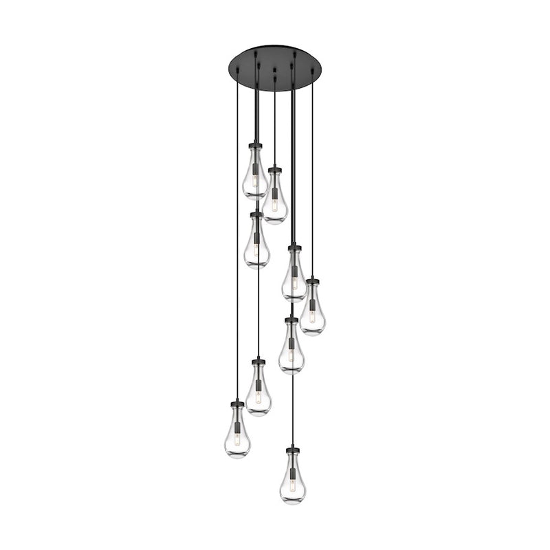 Innovations Owego 9Lt 5" CM Pendant, 18" Canopy, BK/CL - 119-451-1P-BK-G451-5CL