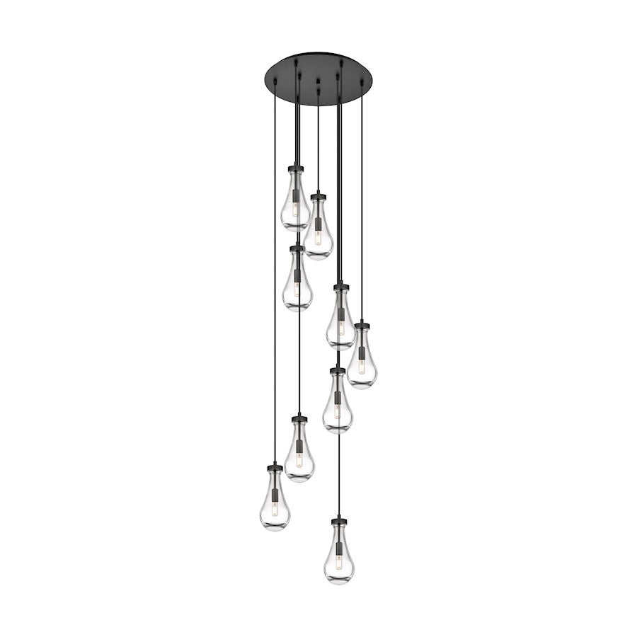 Innovations Owego 9Lt 5" CM Pendant, 18" Canopy, BK/CL - 119-451-1P-BK-G451-5CL