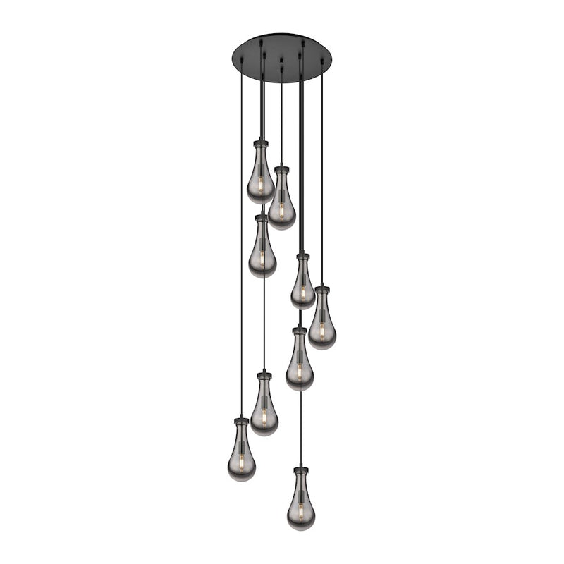 Innovations Owego 9Lt 5" CM Pendant, 18" Canopy, BK/SM - 119-451-1P-BK-G451-5SM