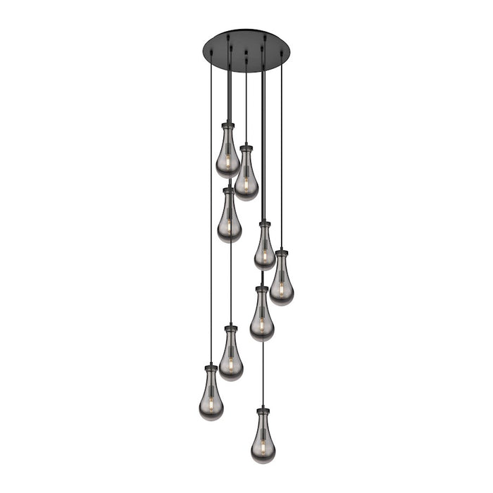 Innovations Owego 9Lt 5" CM Pendant, 18" Canopy, BK/SM - 119-451-1P-BK-G451-5SM
