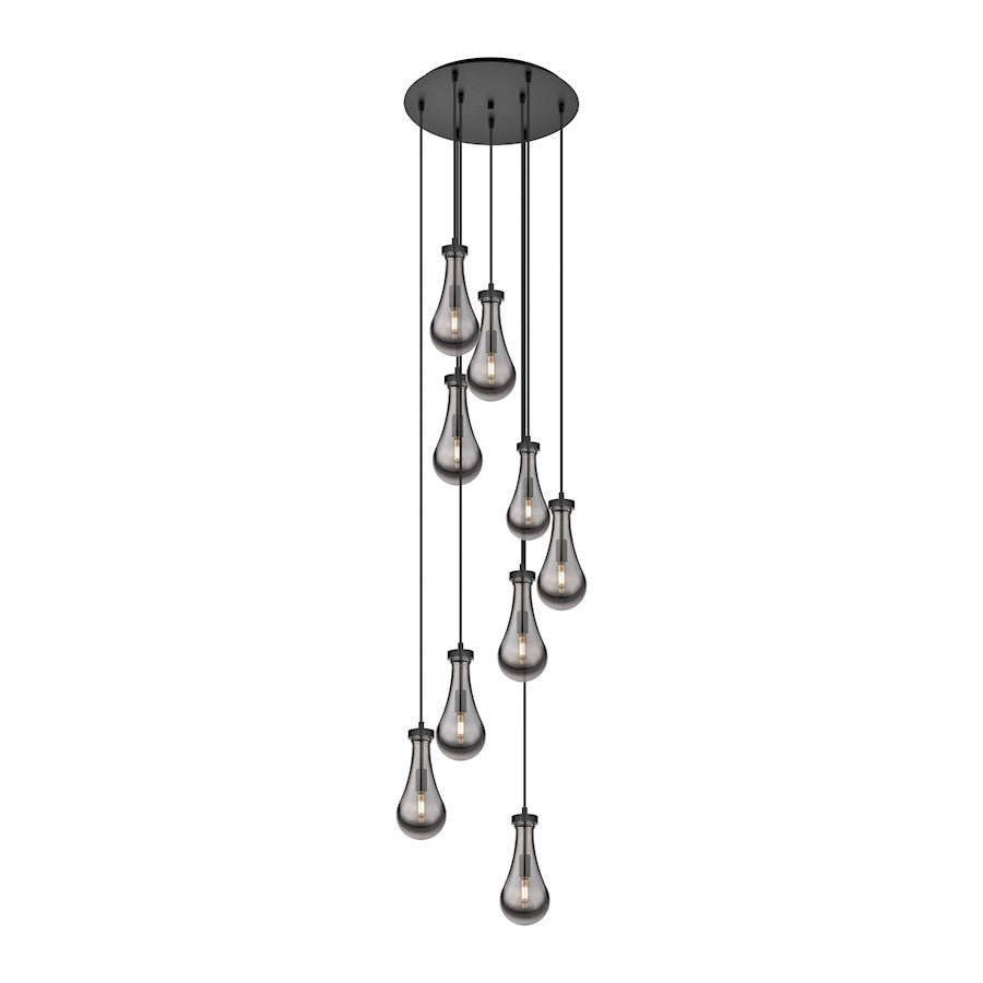 Innovations Owego 9Lt 5" CM Pendant, 18" Canopy, BK/SM - 119-451-1P-BK-G451-5SM