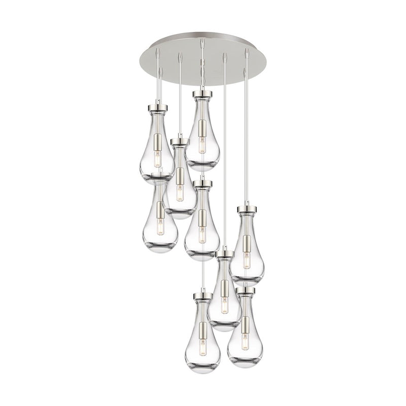Innovations Owego 9Lt 5" CM Pendant, 18" Canopy, PN/CL - 119-451-1P-PN-G451-5CL