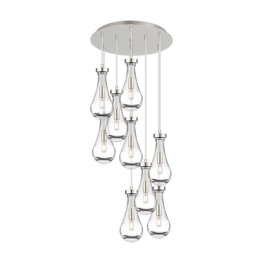 Innovations Owego 9Lt 5" CM Pendant, 18" Canopy, PN/CL - 119-451-1P-PN-G451-5CL