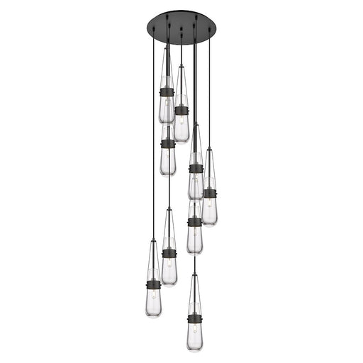 Innovations Milan 9Lt 4" CM Pendant, 18" Canopy, BK/CL - 119-452-1P-BK-G452-4CL