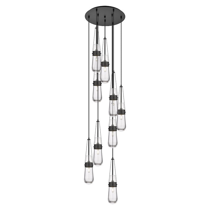Innovations Milan 9Lt 4" CM Pendant, 18" Canopy, BK/CL - 119-452-1P-BK-G452-4CL