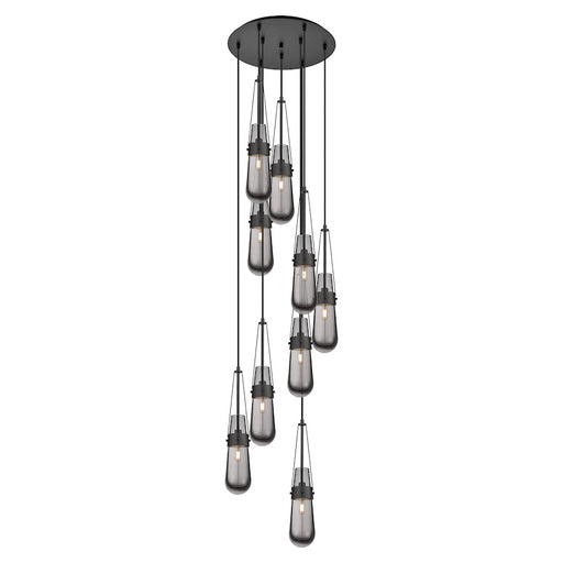 Innovations Milan 9Lt 4" CM Pendant, 18" Canopy, BK/SM - 119-452-1P-BK-G452-4SM