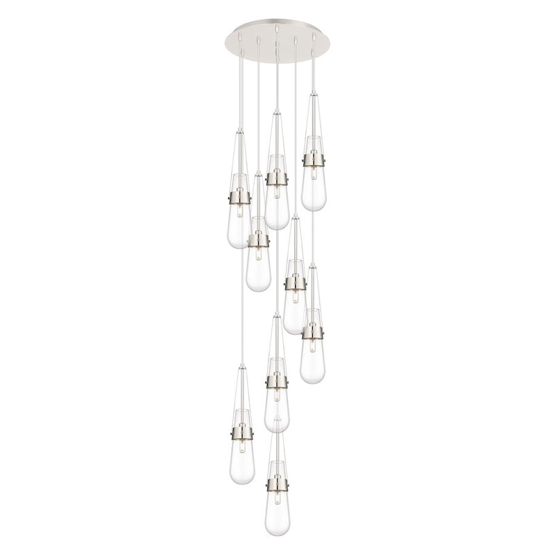 Innovations Milan 9Lt 4" CM Pendant, 18" Canopy, PN/CL - 119-452-1P-PN-G452-4CL