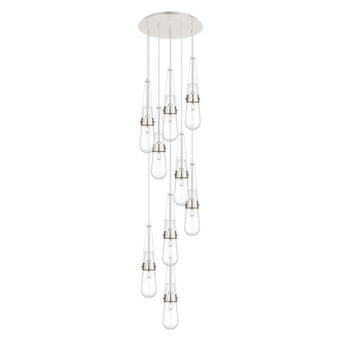 Innovations Milan 9Lt 4" CM Pendant, 18" Canopy, PN/CL - 119-452-1P-PN-G452-4CL