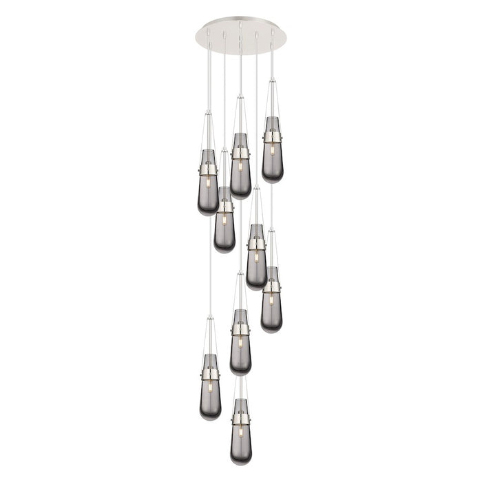 Innovations Milan 9Lt 4" CM Pendant, 18" Canopy, PN/SM - 119-452-1P-PN-G452-4SM