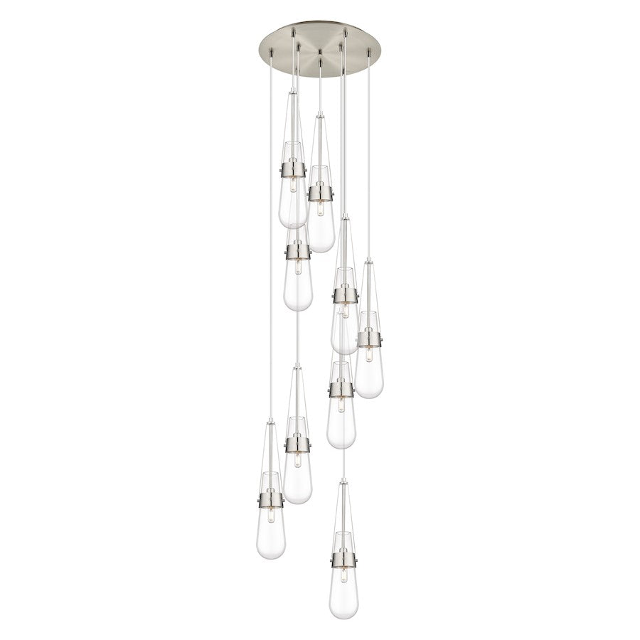 Innovations Milan 9Lt 4" CM Pendant, 18" Canopy, SN/CL - 119-452-1P-SN-G452-4CL