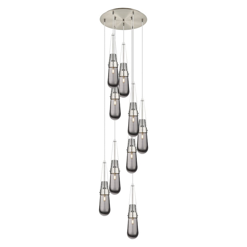 Innovations Milan 9Lt 4" CM Pendant, 18" Canopy, SN/SM - 119-452-1P-SN-G452-4SM