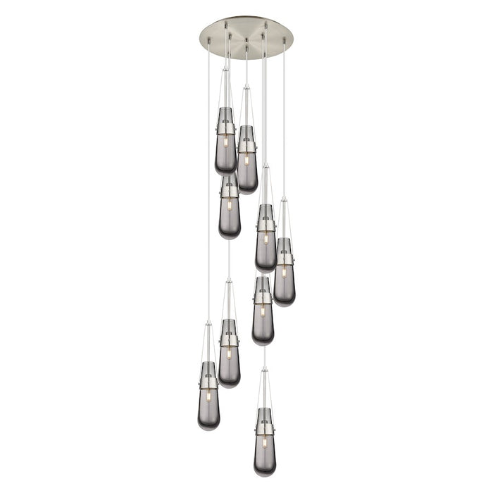 Innovations Milan 9Lt 4" CM Pendant, 18" Canopy, SN/SM - 119-452-1P-SN-G452-4SM