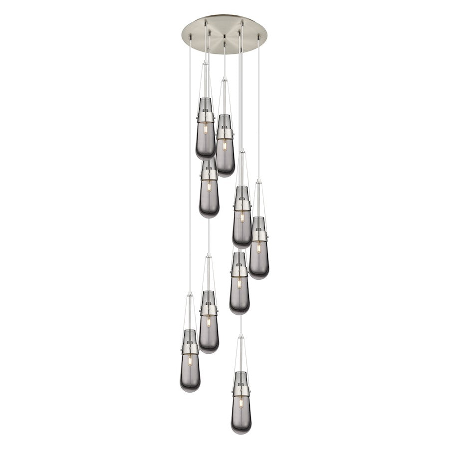 Innovations Milan 9Lt 4" CM Pendant, 18" Canopy, SN/SM - 119-452-1P-SN-G452-4SM