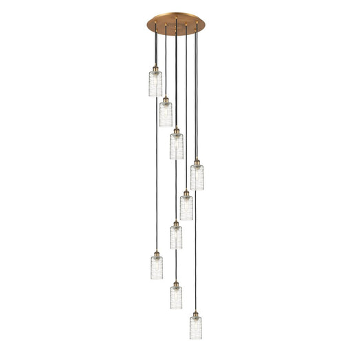 Innovations Crown Point 9Lt 19" Cord Multi Pendant, BRS/DS - 119B-9P-BB-G434-7DE