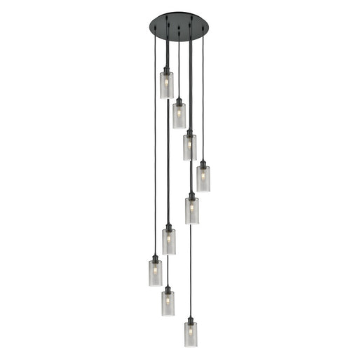 Innovations Crown Point 9Lt 19" Cord Multi Pendant, BK/SM - 119B-9P-BK-G434-7SM