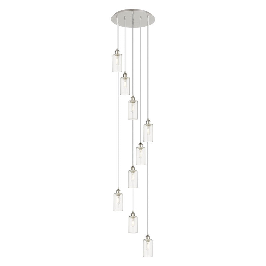 Innovations Crown Point 9Lt 19" Cord Multi Pendant, PN/CL - 119B-9P-PN-G434-7CL