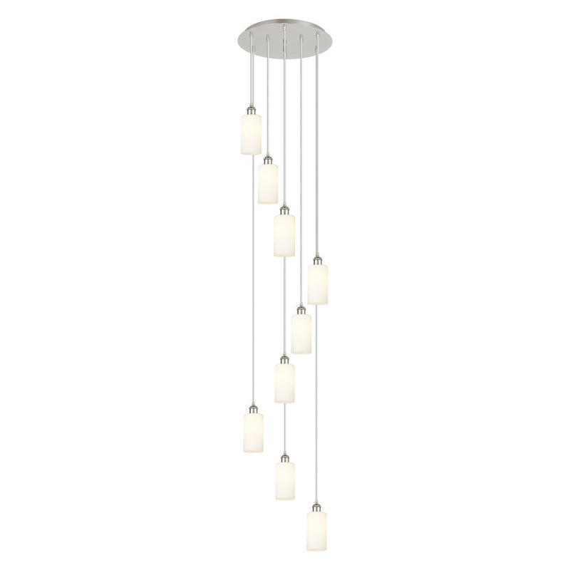 Innovations Crown Point 9Lt 19" Cord Multi Pendant, PN/WH - 119B-9P-PN-G434-7WH