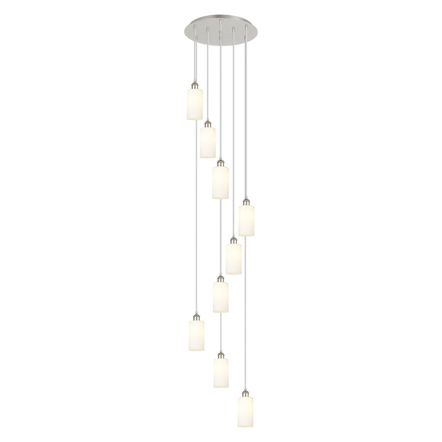 Innovations Crown Point 9Lt 19" Cord Multi Pendant, PN/WH - 119B-9P-PN-G434-7WH