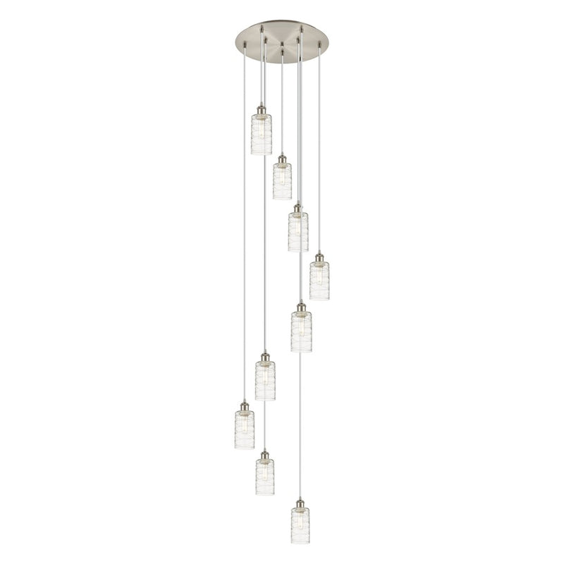 Innovations Crown Point 9Lt 19" Cord Multi Pendant, SN/DS - 119B-9P-SN-G434-7DE